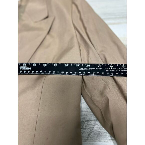 Christian Dior Blazer Women's 12 Tan Coat Jacket Notched Collar - Picture 9 of 11